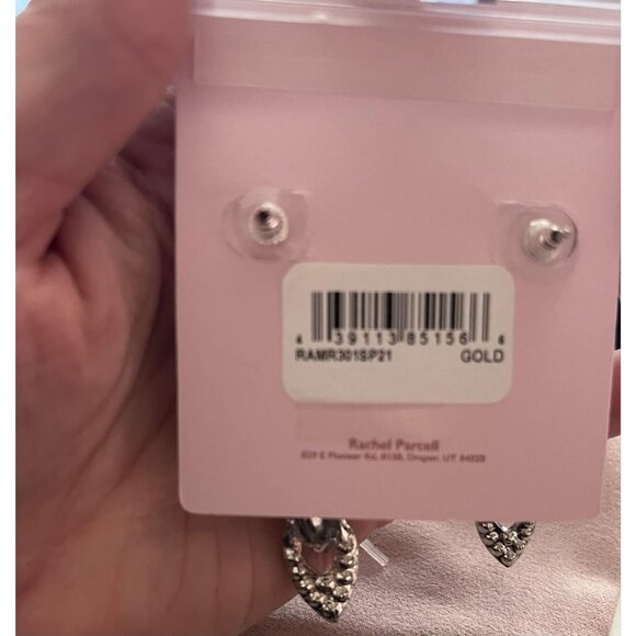 Rachel Parcell Gold Leaf Crystal Drop Chandelier Earrings - Picture 3 of 4